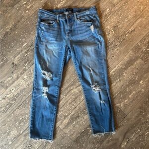 Distressed Blue Jeans